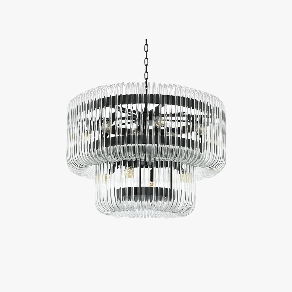 Kristy Modern Luxury LED Chandelier Ceiling Light Black/Gold Glass Living Room