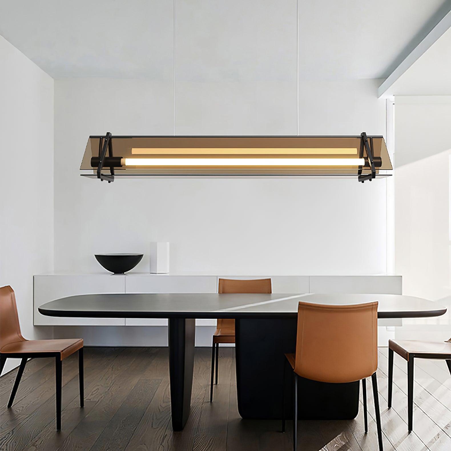 Arisha Industrial Triangle Metal/Glass Pendant Light, Gold