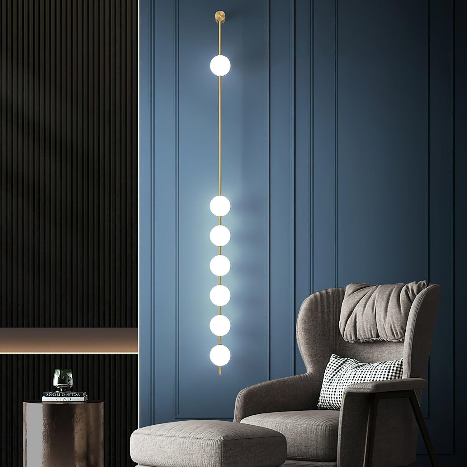 Lustra Wall Lamp Vertical Balls Brass - Letslighting
