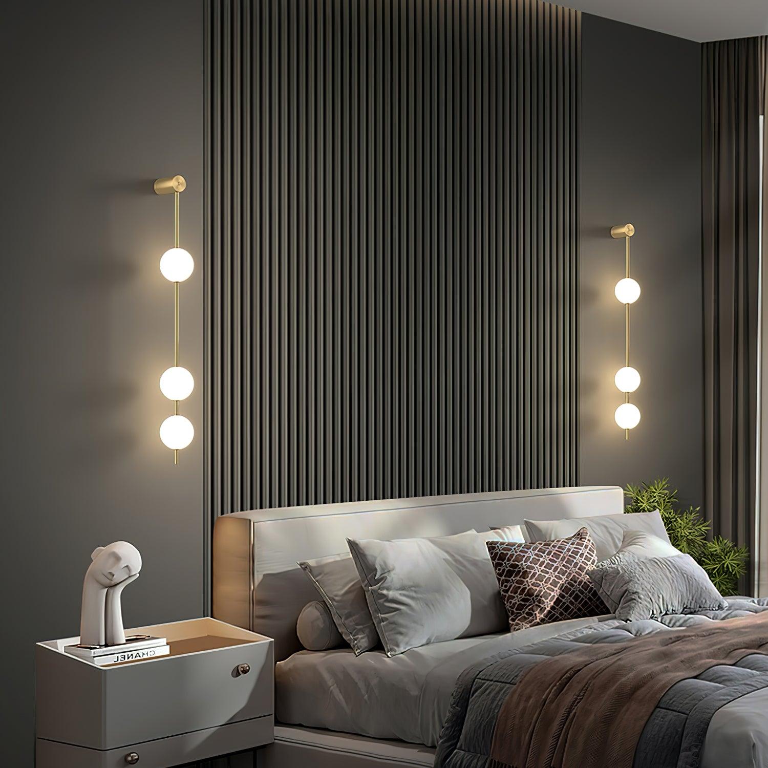 Lustra Wall Lamp Vertical Balls Brass - Letslighting