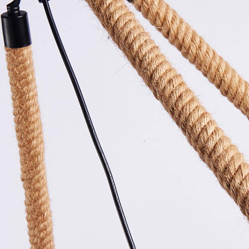 Epoch Industrial LED Pendant Light Black Metal/Rope Cafe/Bar