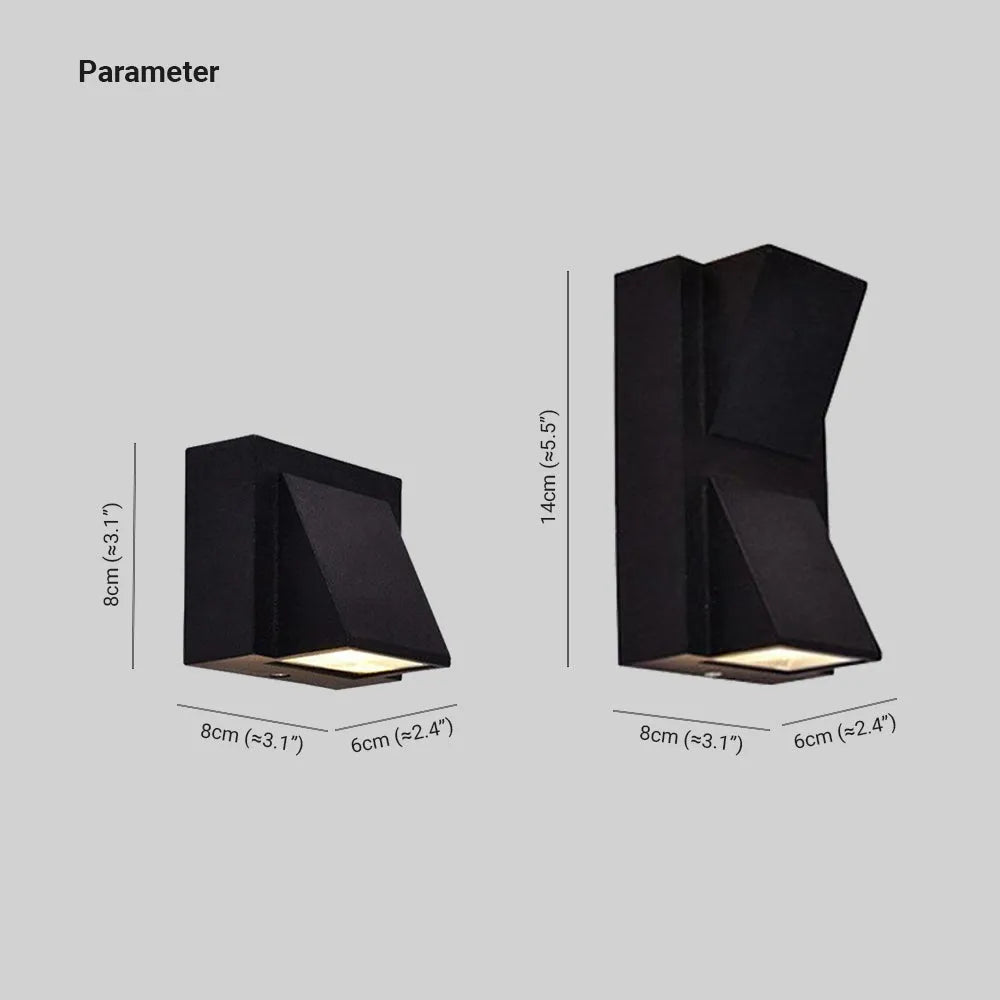Ray Modern Black Metal LED Outdoor Wall Lamp
