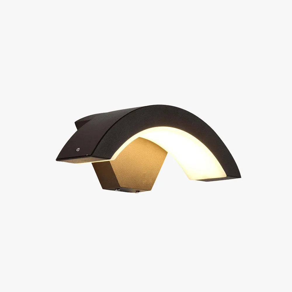 Ray Nordic Arc Waterproof LED Outdoor Wall Lamp, Black