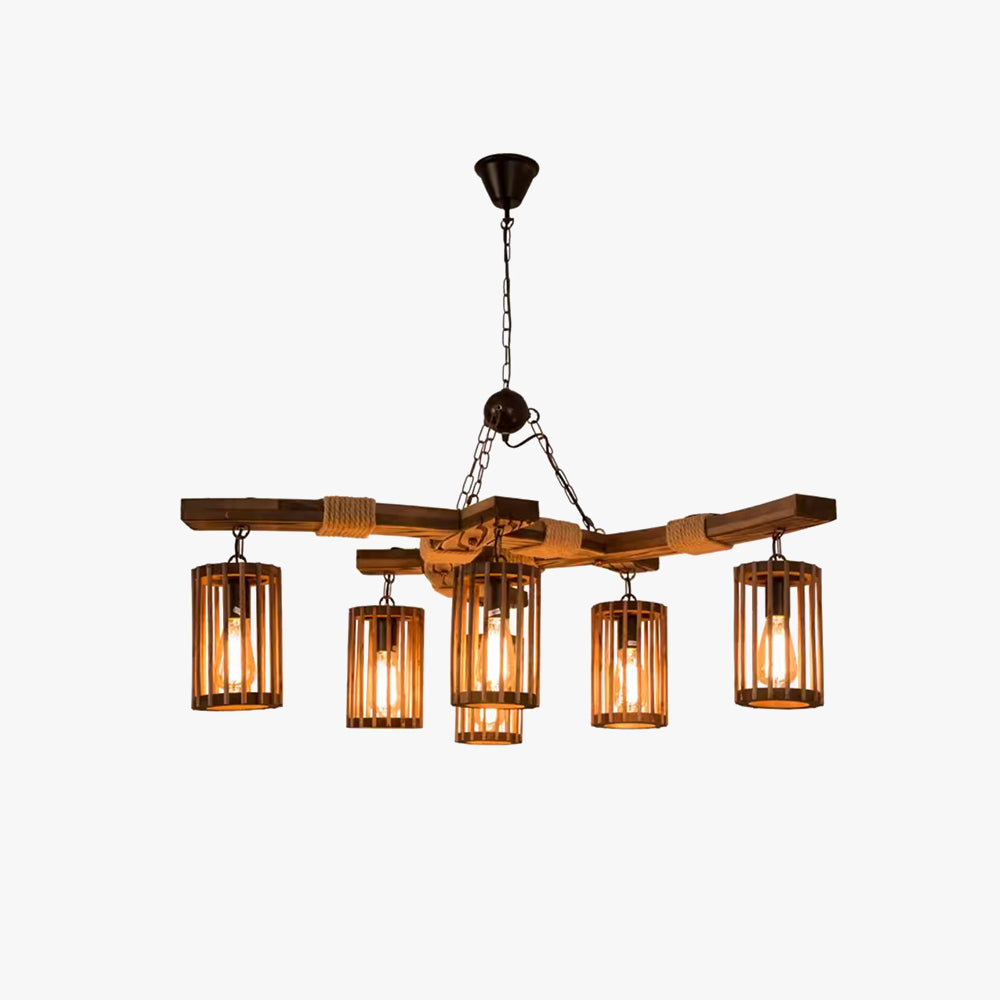 Epoch Retro LED Chandelier Wood Restaurant/Living Room/Bar