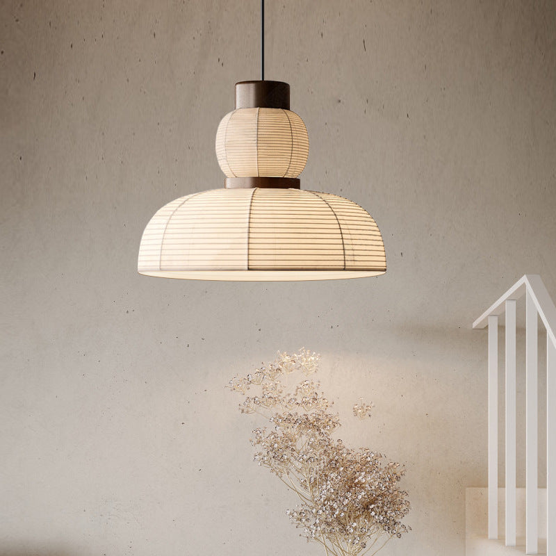 Ritta Pendant Light Neutral Paper Modern  Fabric White