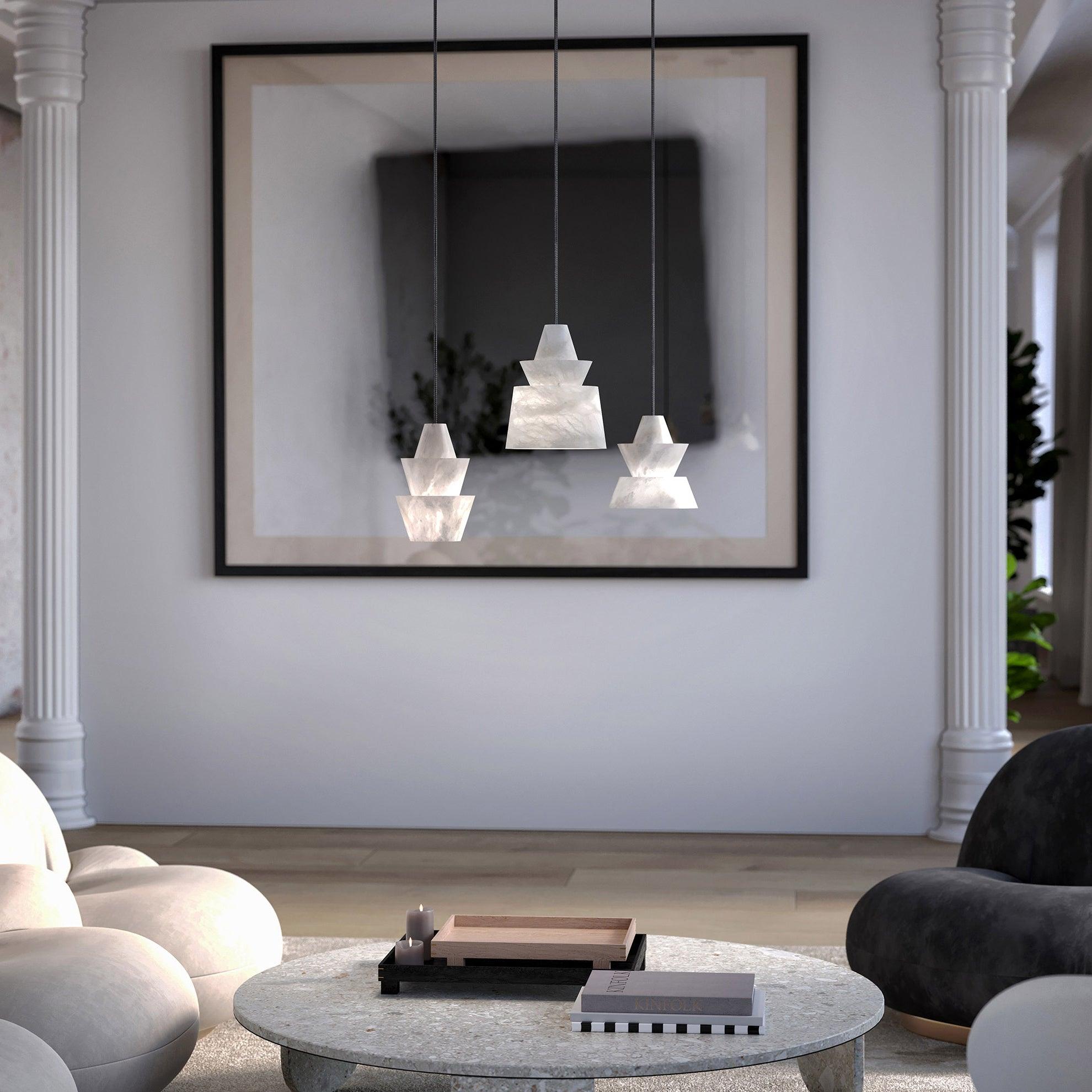 Curineth Minimalist Alabaster Pendant Light - Letslighting