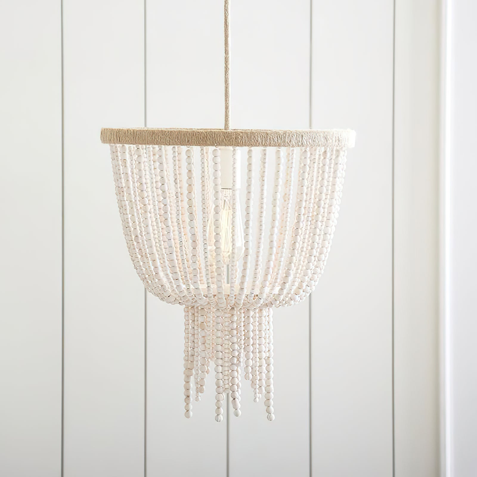 Himinuvyi Modern Beaded Wooden Rope Chandelier - Letslighting