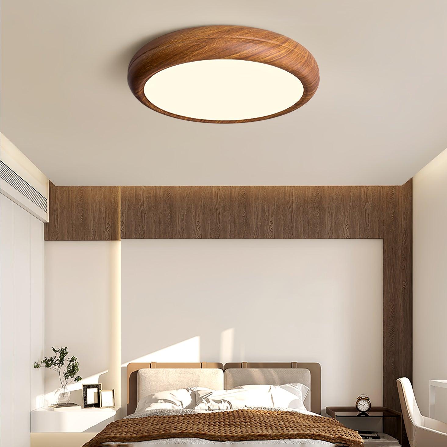 Orbis Wood Wood Grain Round Ceiling Light - Neutralighting