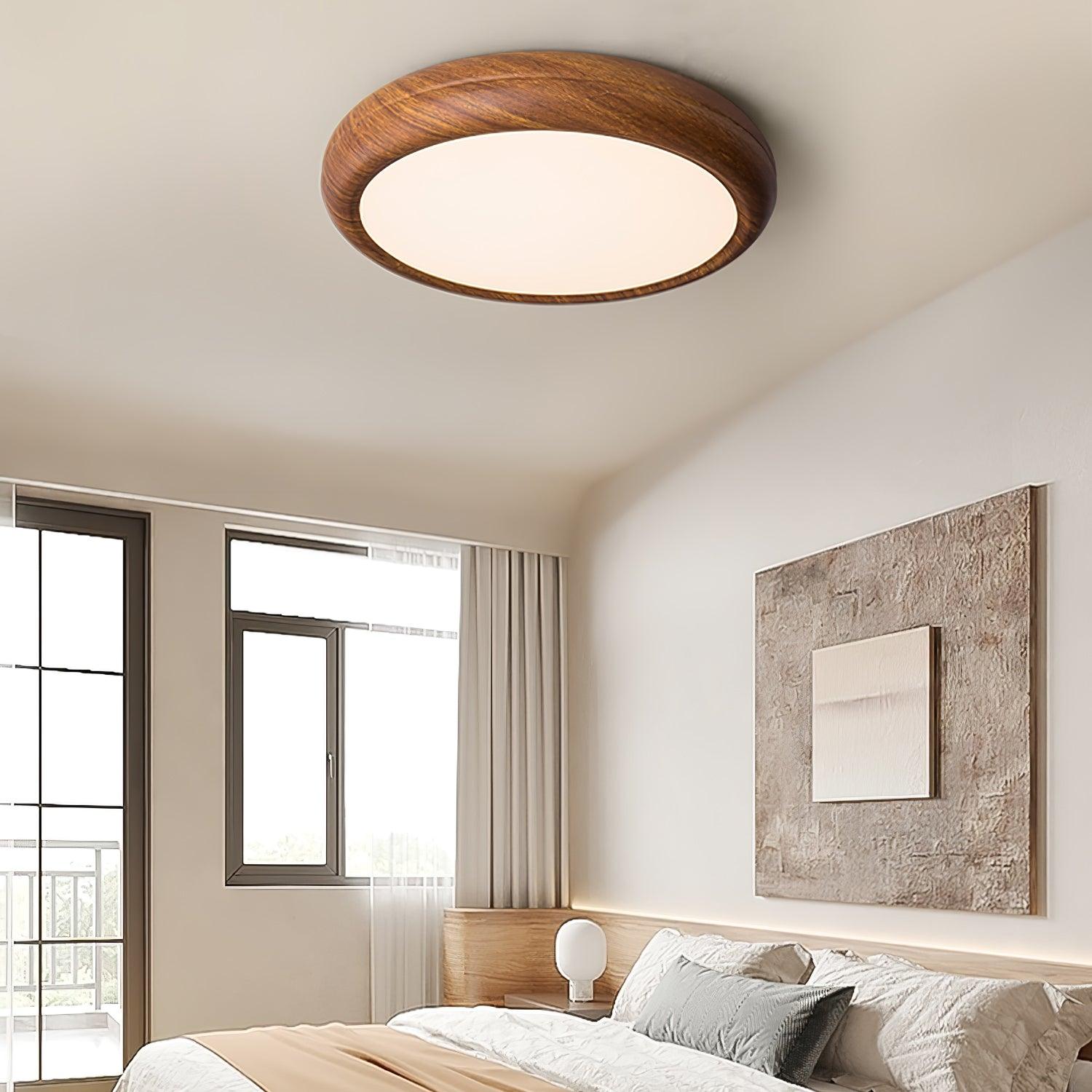 Orbis Wood Wood Grain Round Ceiling Light - Neutralighting