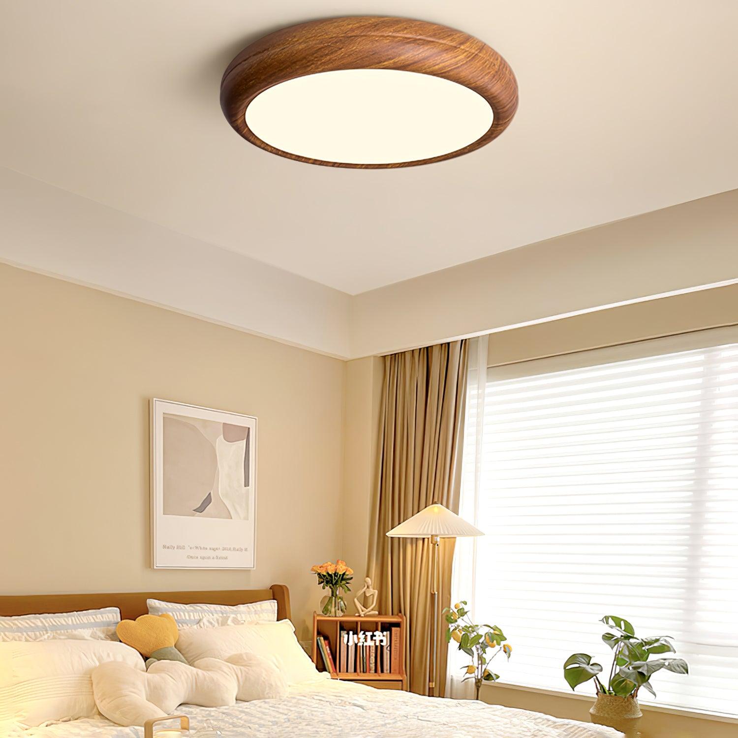 Orbis Wood Wood Grain Round Ceiling Light - Neutralighting