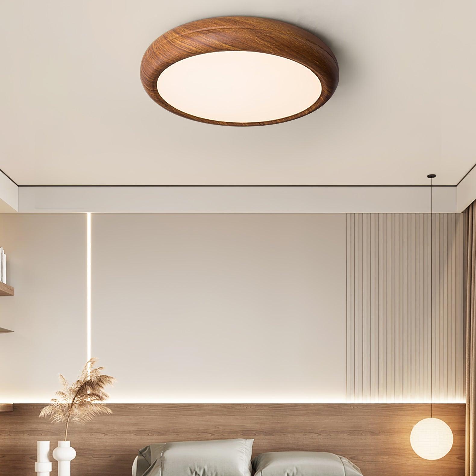 Orbis Wood Wood Grain Round Ceiling Light - Neutralighting