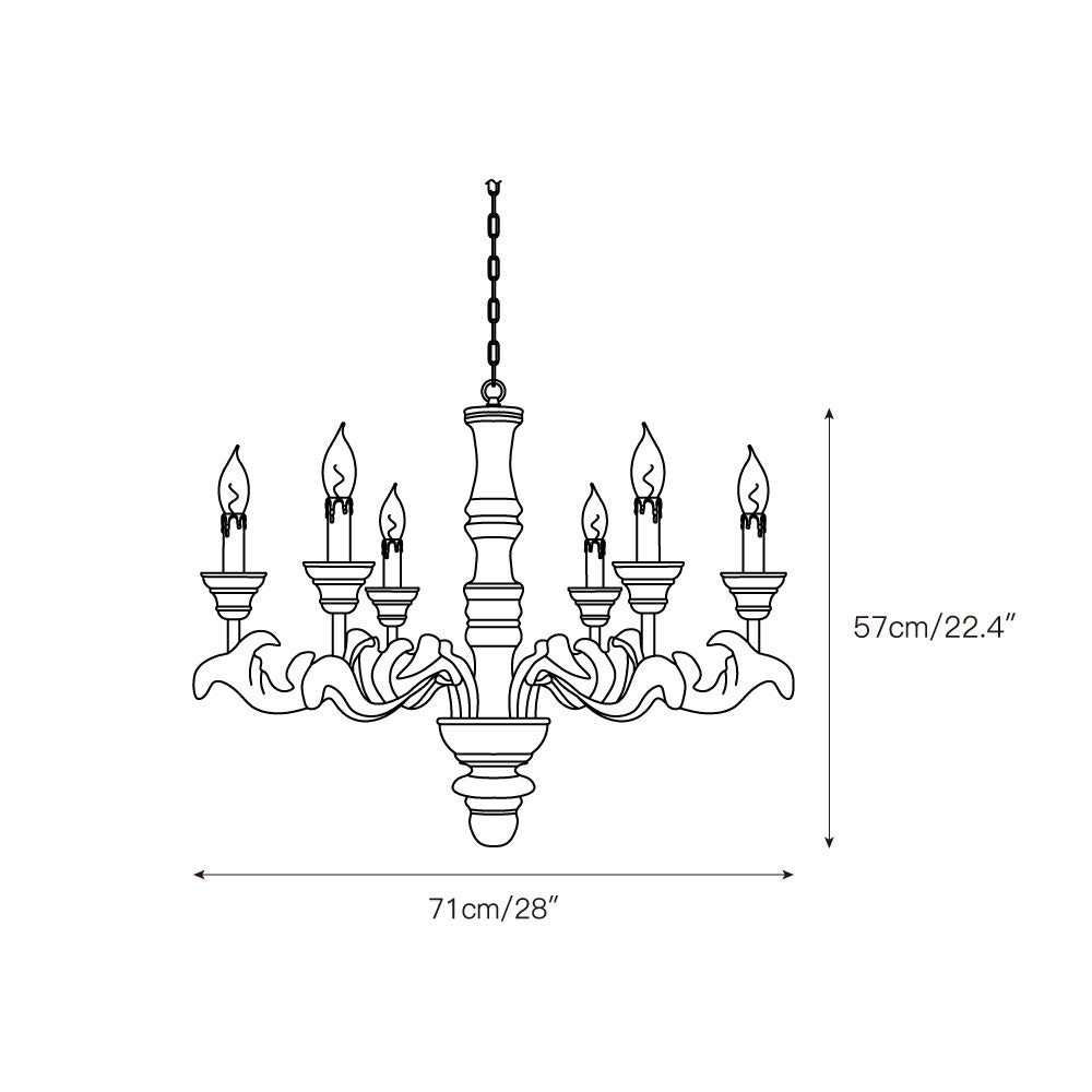 Vovynan Luxury Roman Column Wooden Chandelier - Letslighting