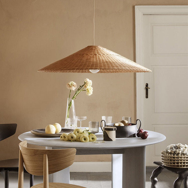 Muto Vintage Handmade LED Rattan Pendant Light Living Room
