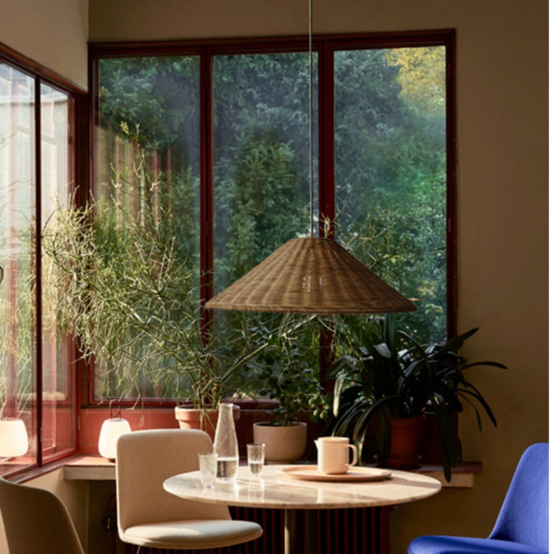 Muto Vintage Handmade LED Rattan Pendant Light Living Room