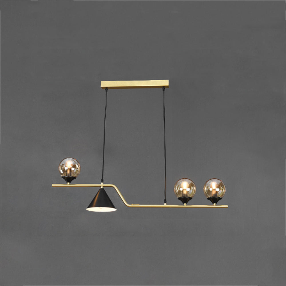 Arisha Modern LED Pendant Light Black/Gold Glass Living Room/Bedroom