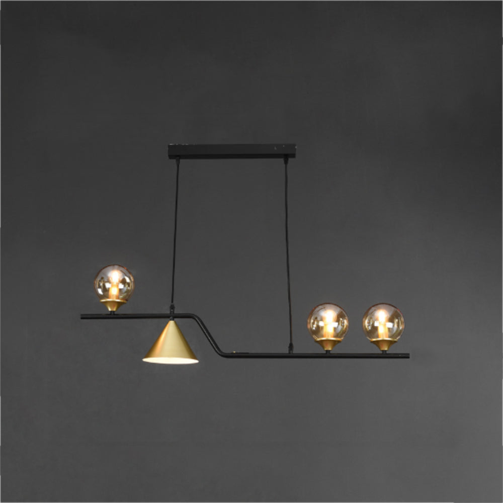 Arisha Modern LED Pendant Light Black/Gold Glass Living Room/Bedroom