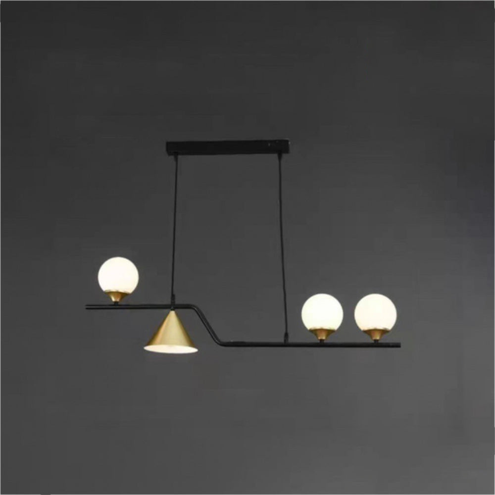Arisha Modern LED Pendant Light Black/Gold Glass Living Room/Bedroom