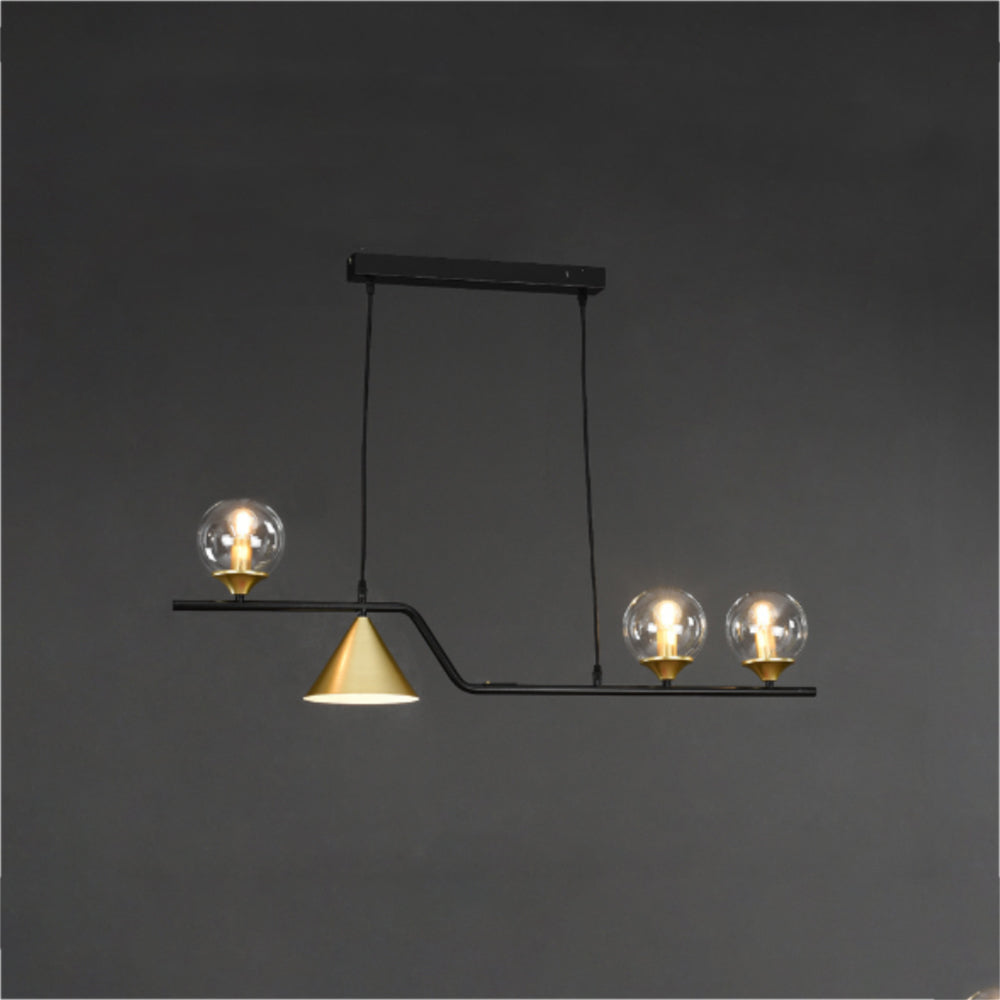 Arisha Modern LED Pendant Light Black/Gold Glass Living Room/Bedroom
