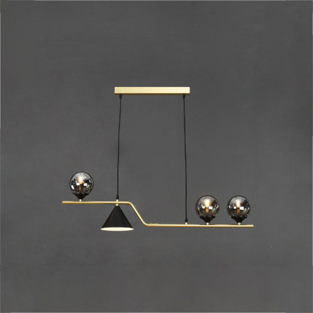 Arisha Modern LED Pendant Light Black/Gold Glass Living Room/Bedroom