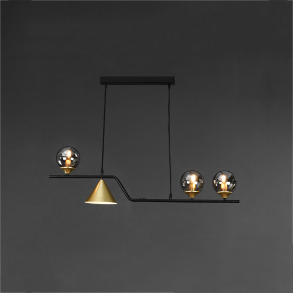 Arisha Modern LED Pendant Light Black/Gold Glass Living Room/Bedroom