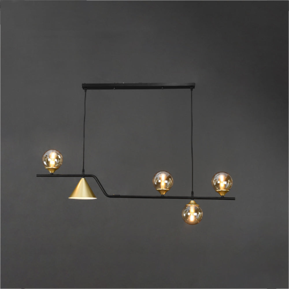 Arisha Modern LED Pendant Light Black/Gold Glass Living Room/Bedroom