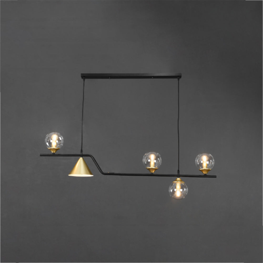 Arisha Modern LED Pendant Light Black/Gold Glass Living Room/Bedroom