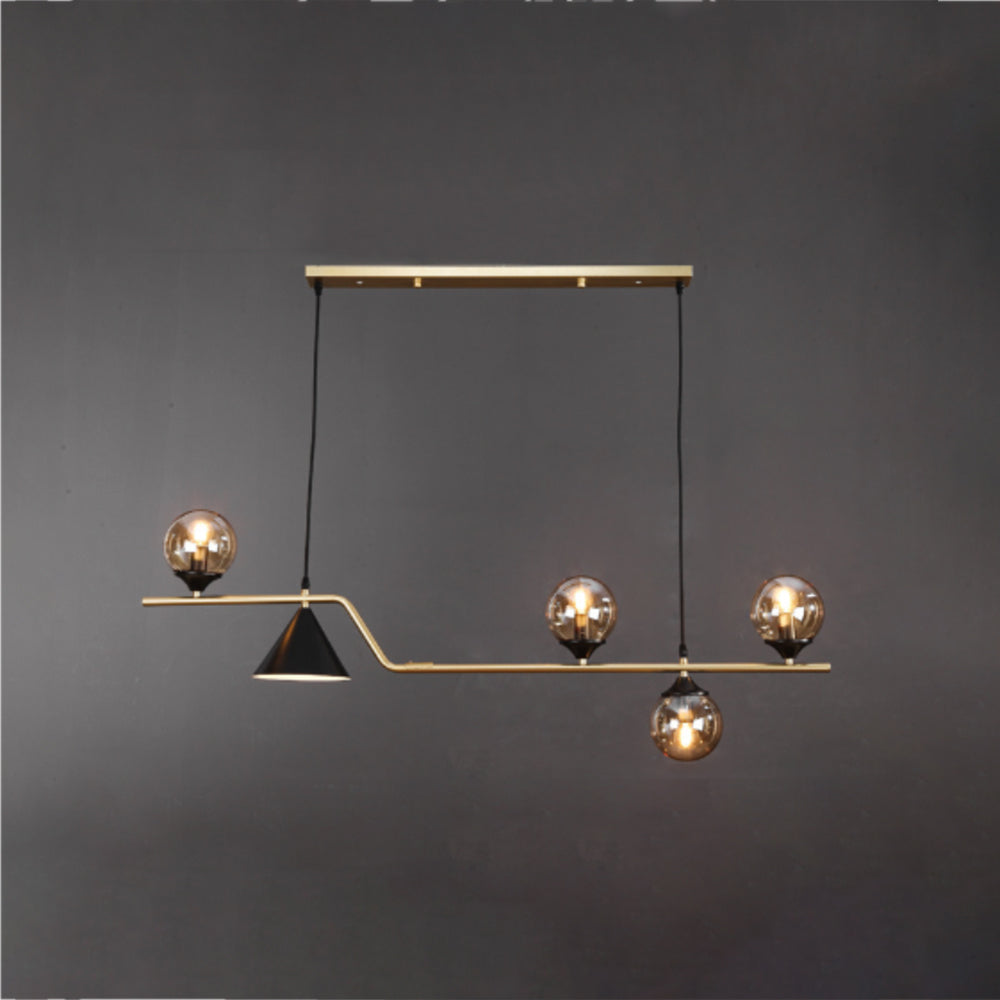 Arisha Modern LED Pendant Light Black/Gold Glass Living Room/Bedroom