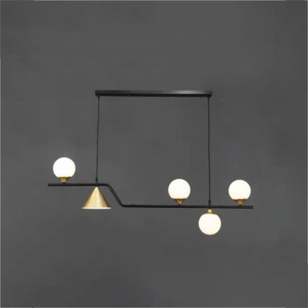 Arisha Modern LED Pendant Light Black/Gold Glass Living Room/Bedroom