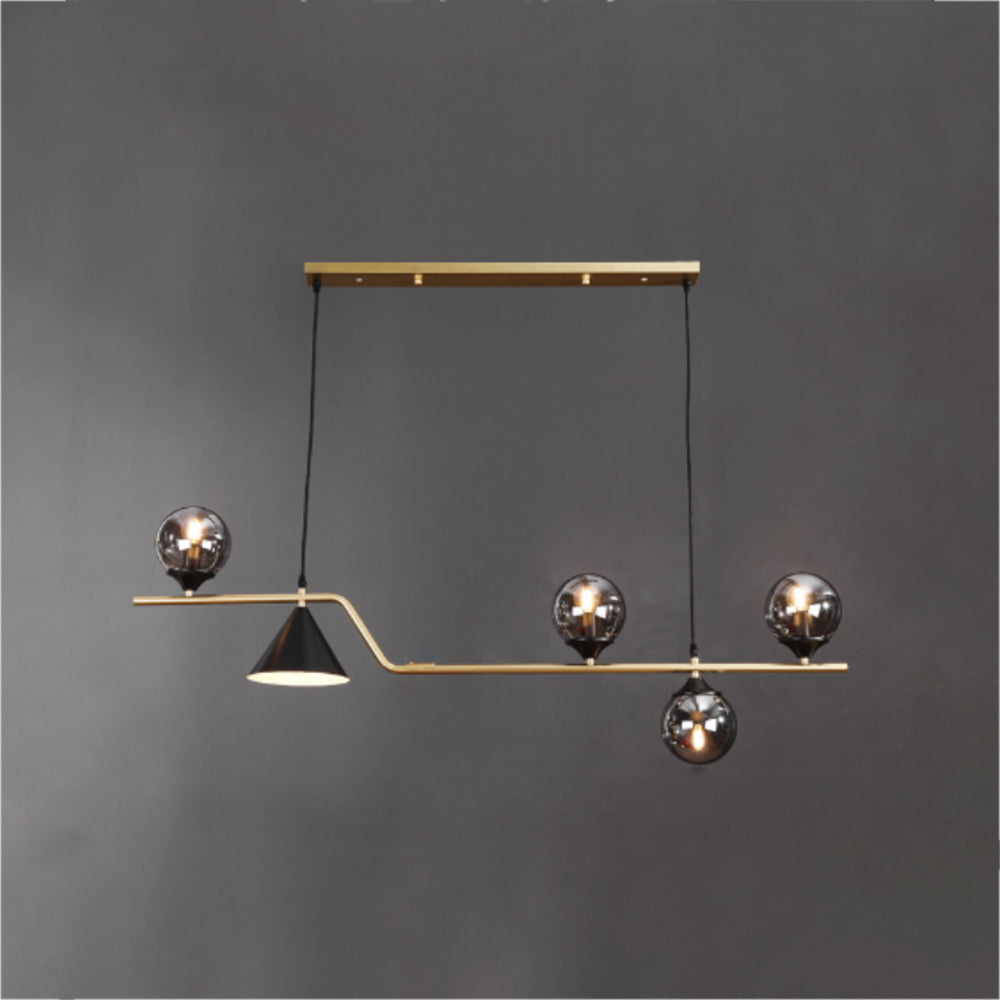 Arisha Modern LED Pendant Light Black/Gold Glass Living Room/Bedroom