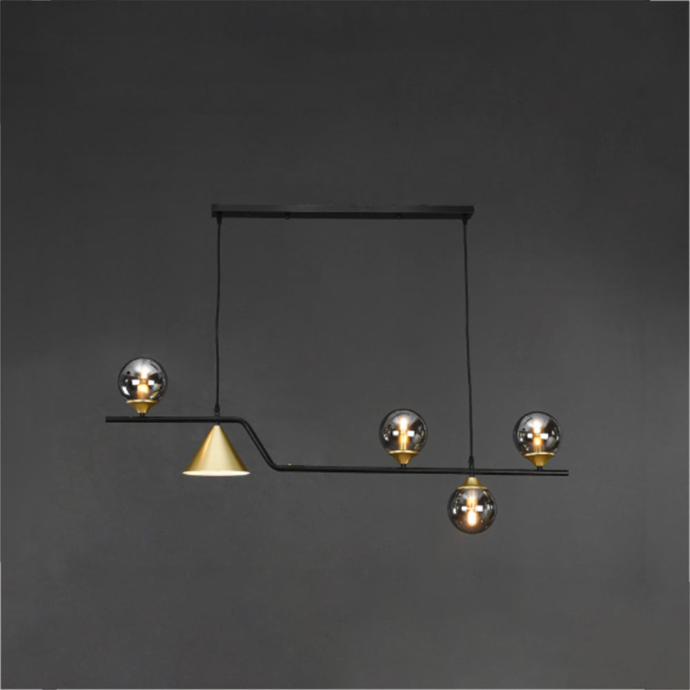 Arisha Modern LED Pendant Light Black/Gold Glass Living Room/Bedroom