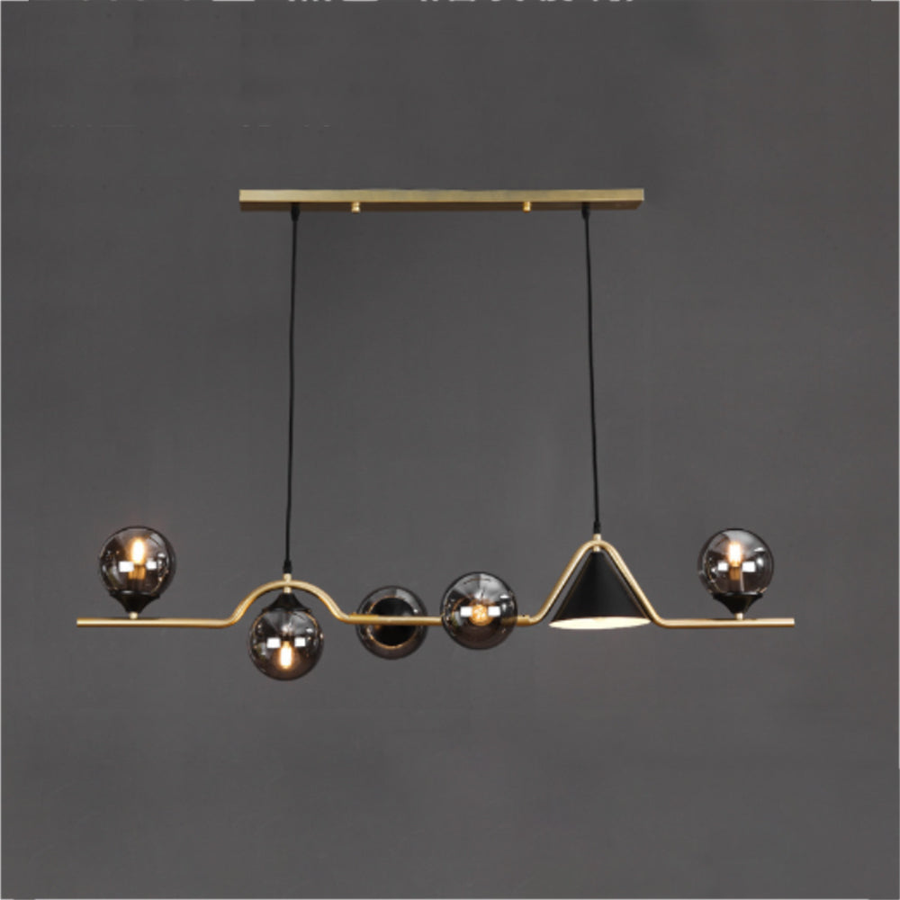 Arisha Modern LED Pendant Light Black/Gold Glass Living Room/Bedroom