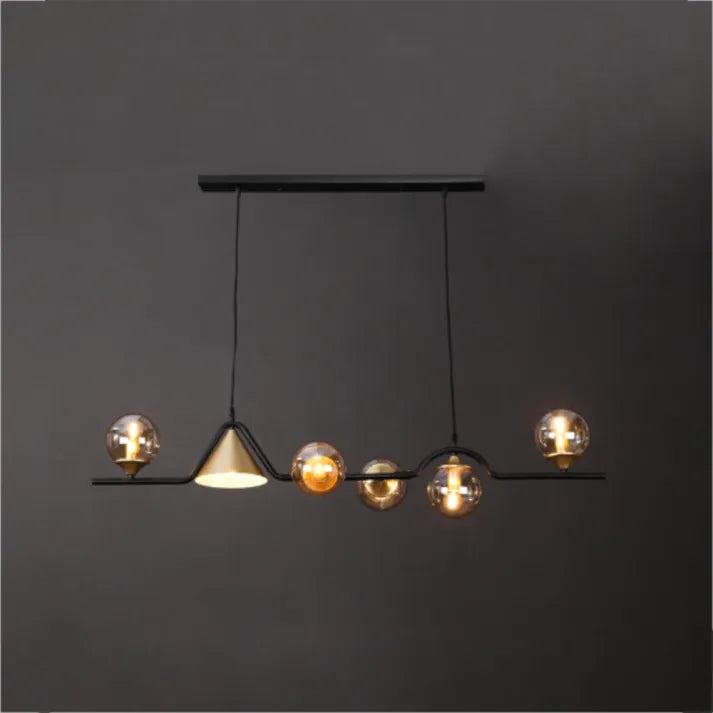 Arisha Modern LED Pendant Light Black/Gold Glass Living Room/Bedroom