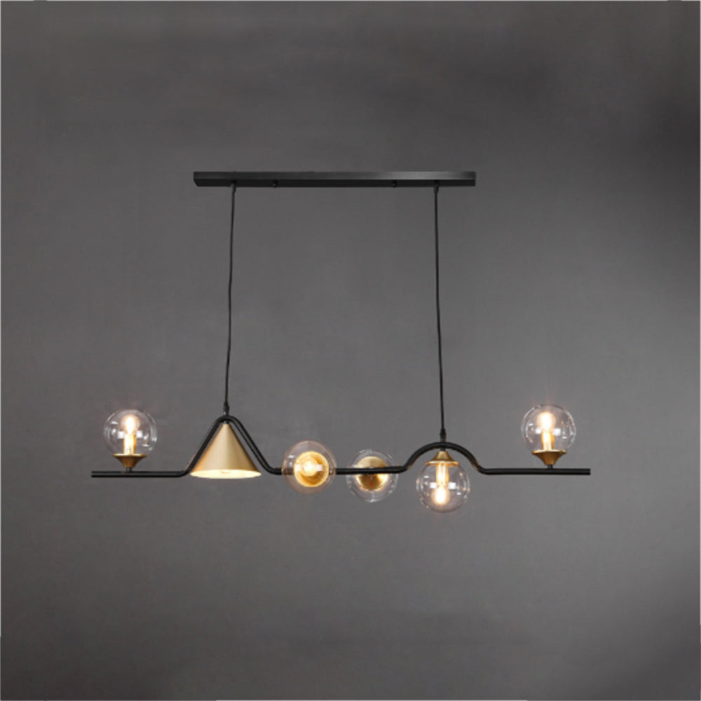 Arisha Modern LED Pendant Light Black/Gold Glass Living Room/Bedroom