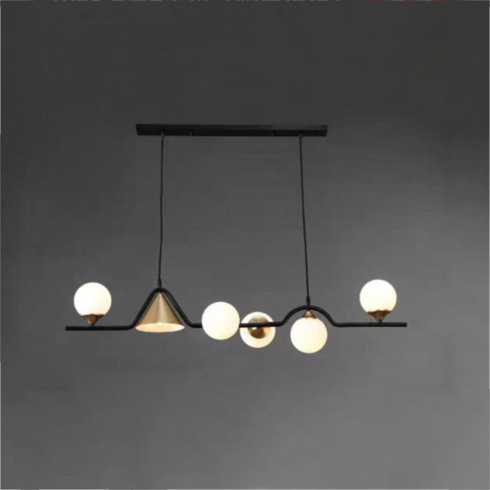 Arisha Modern LED Pendant Light Black/Gold Glass Living Room/Bedroom