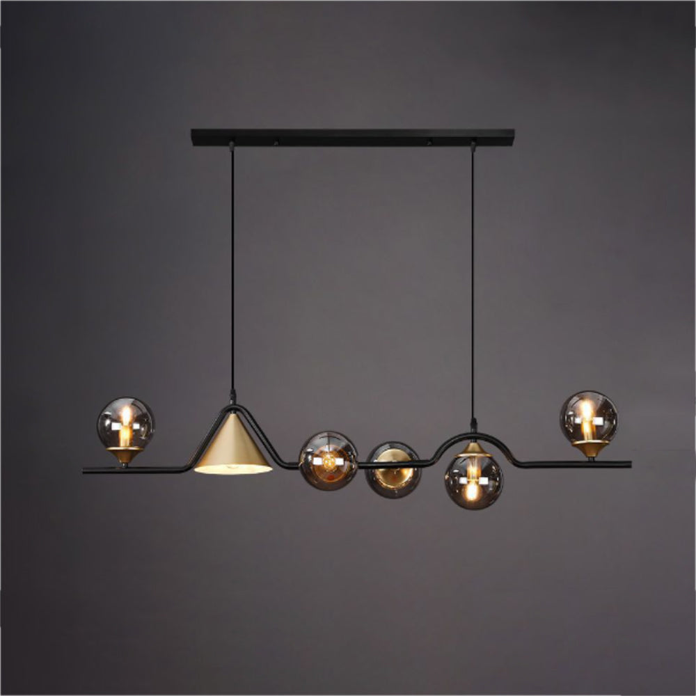 Arisha Modern LED Pendant Light Black/Gold Glass Living Room/Bedroom