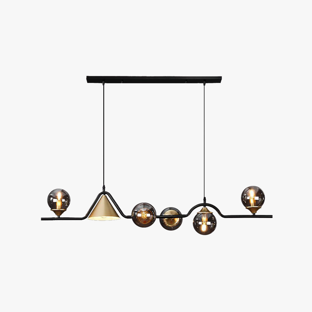 Arisha Modern LED Pendant Light Black/Gold Glass Living Room/Bedroom
