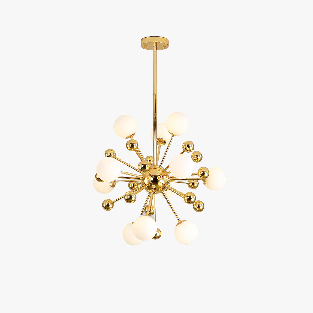 Valentina Nordic Firework LED Chandelier Golden Metal Living Room