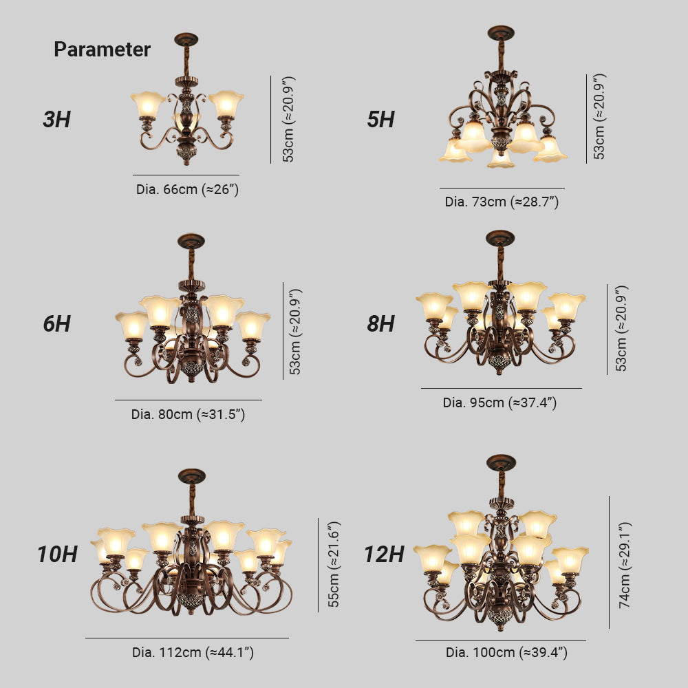 Arisha Retro Flower Pendant Light Metal Glass Living Room Bedroom