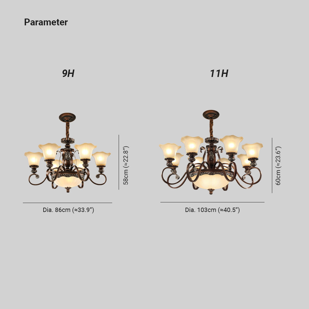 Arisha Retro Flower Pendant Light Metal Glass Living Room Bedroom