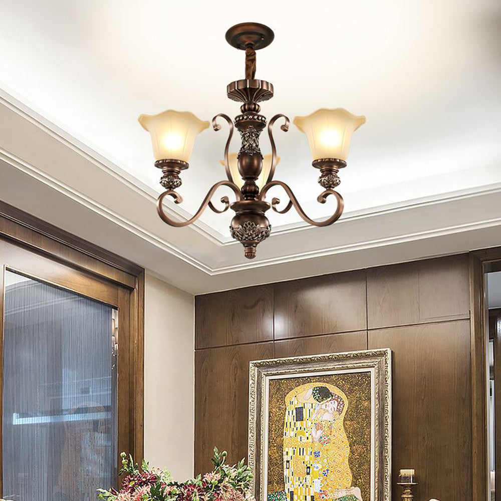 Arisha Retro Flower Pendant Light Metal Glass Living Room Bedroom