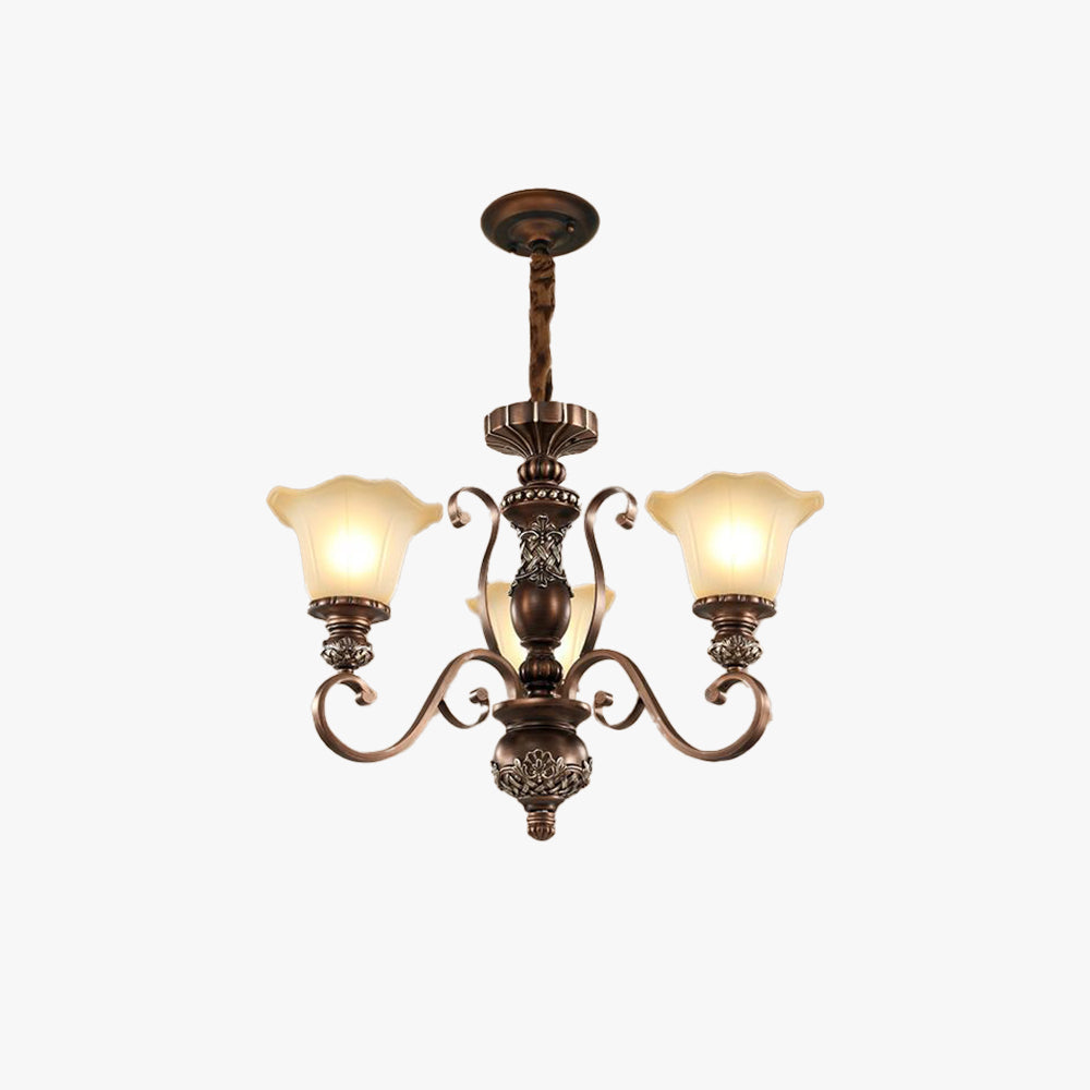 Arisha Retro Flower Pendant Light Metal Glass Living Room Bedroom