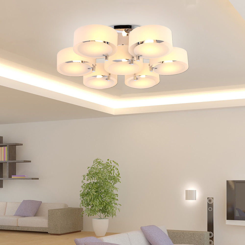 Arisha  Flush Mount Ceiling Light   Glass  White Modern Round Hallway