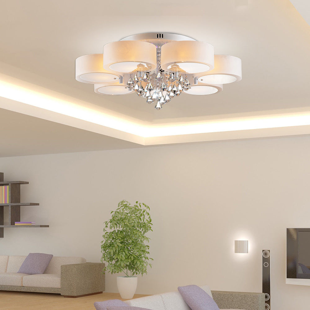 Arisha  Flush Mount Ceiling Light   Glass  White Modern Round Hallway
