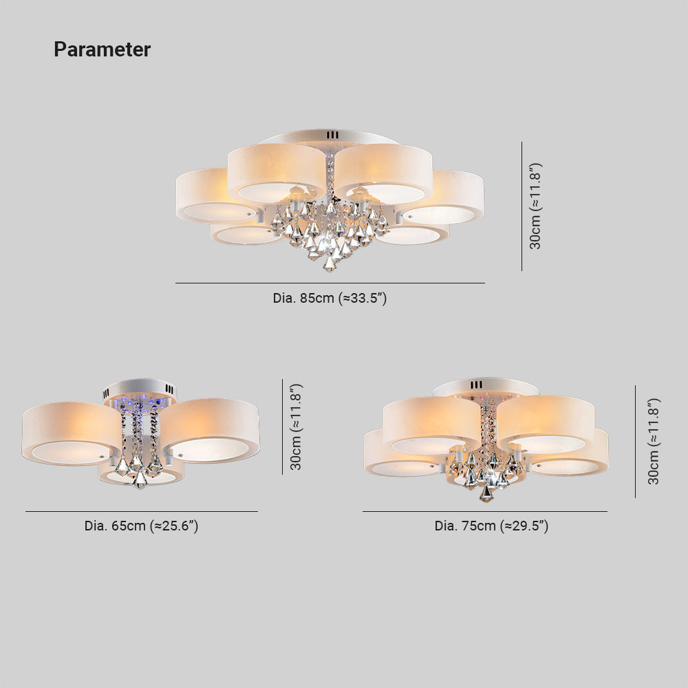 Arisha  Flush Mount Ceiling Light   Glass  White Modern Round Hallway