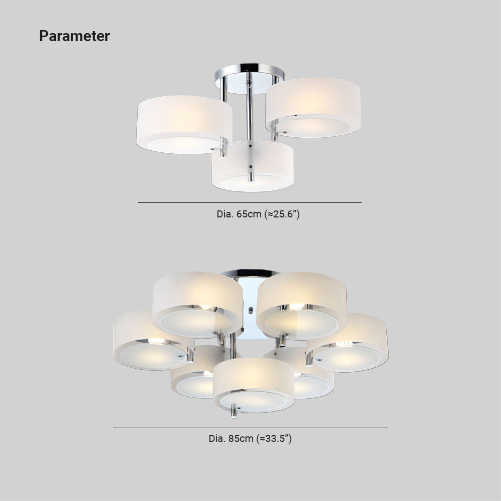 Arisha  Flush Mount Ceiling Light   Glass  White Modern Round Hallway