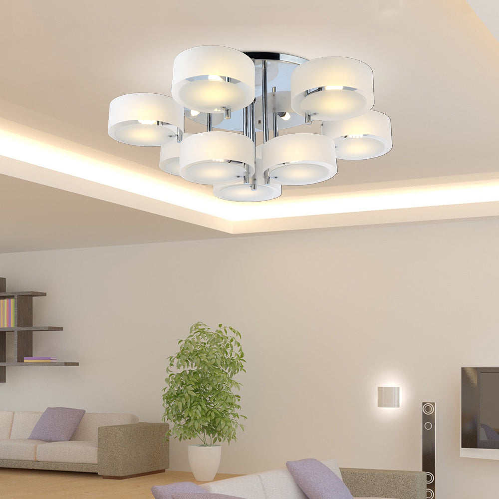 Arisha  Flush Mount Ceiling Light   Glass  White Modern Round Hallway