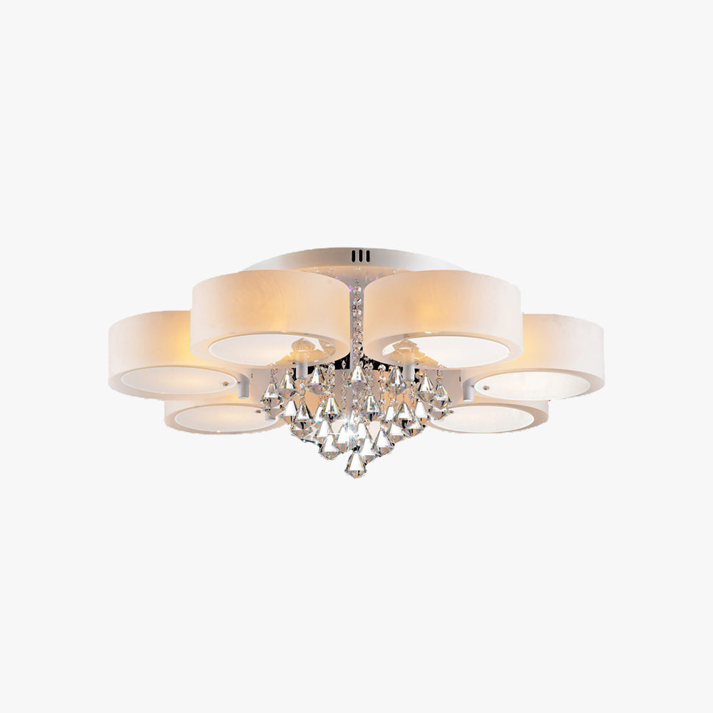Arisha  Flush Mount Ceiling Light   Glass  White Modern Round Hallway