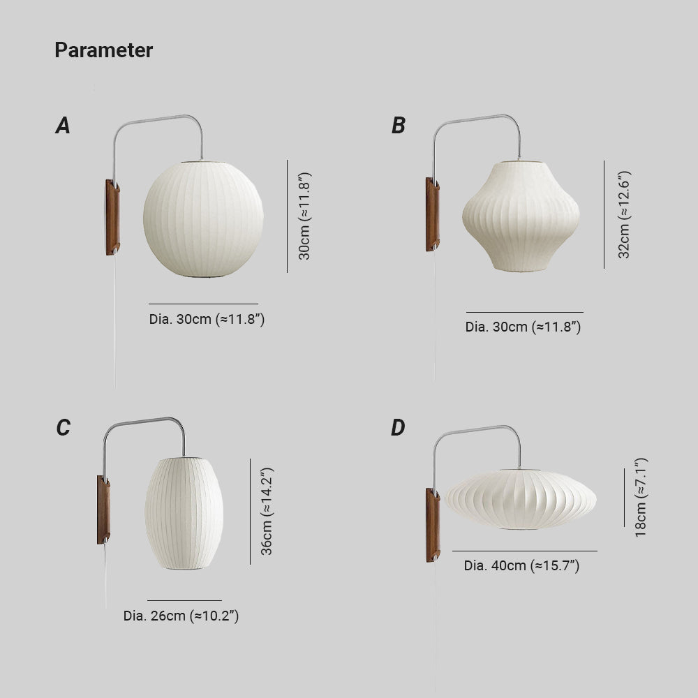 Ritta  Indoor Wall Lamp   Wood Living Room Modern Fabric  Round