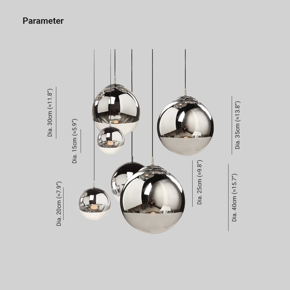 Valentina Industrial Round Metal Glass Pendant Light Living Room