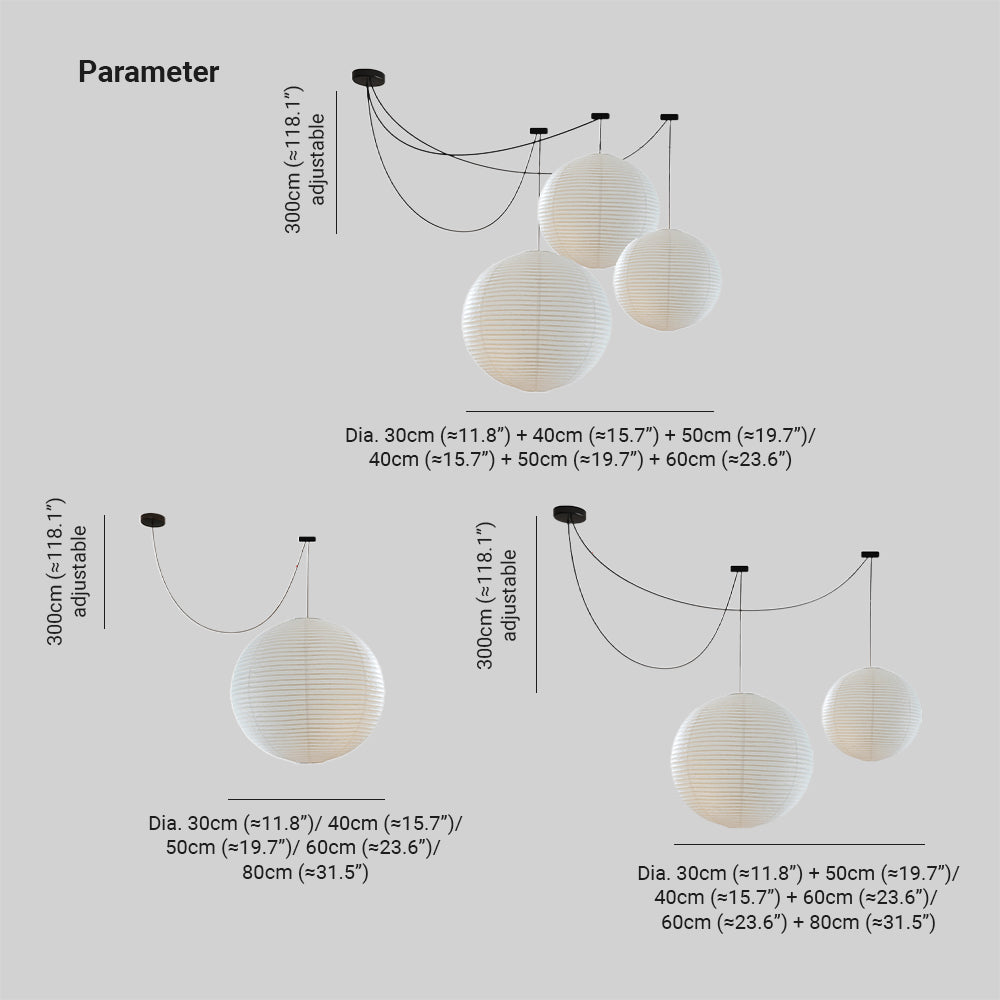 Ritta Pendant Light  Wabi-sabi Globe Paper